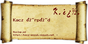 Kacz Árpád névjegykártya