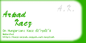 arpad kacz business card